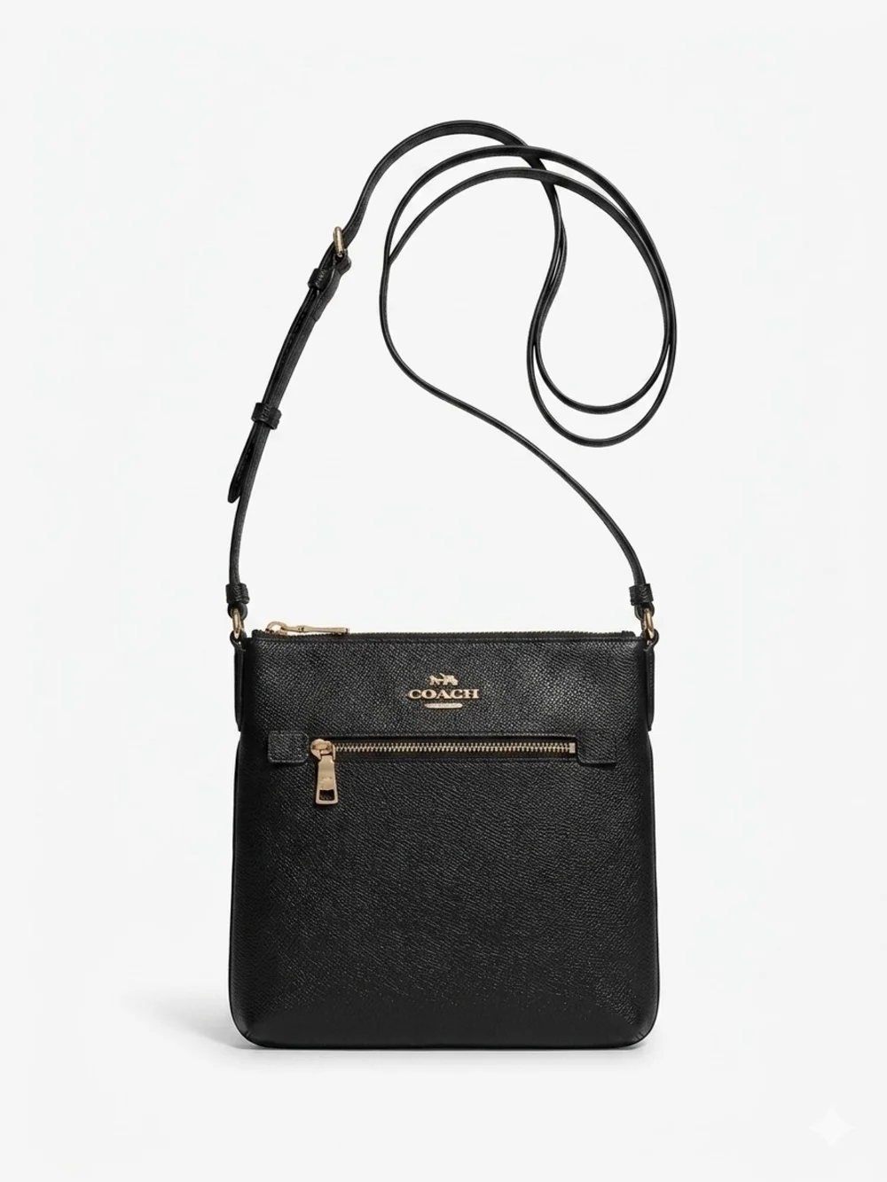 COACH Black Crossbody Bag with Front Zip Pocket - Picture 1 of 9